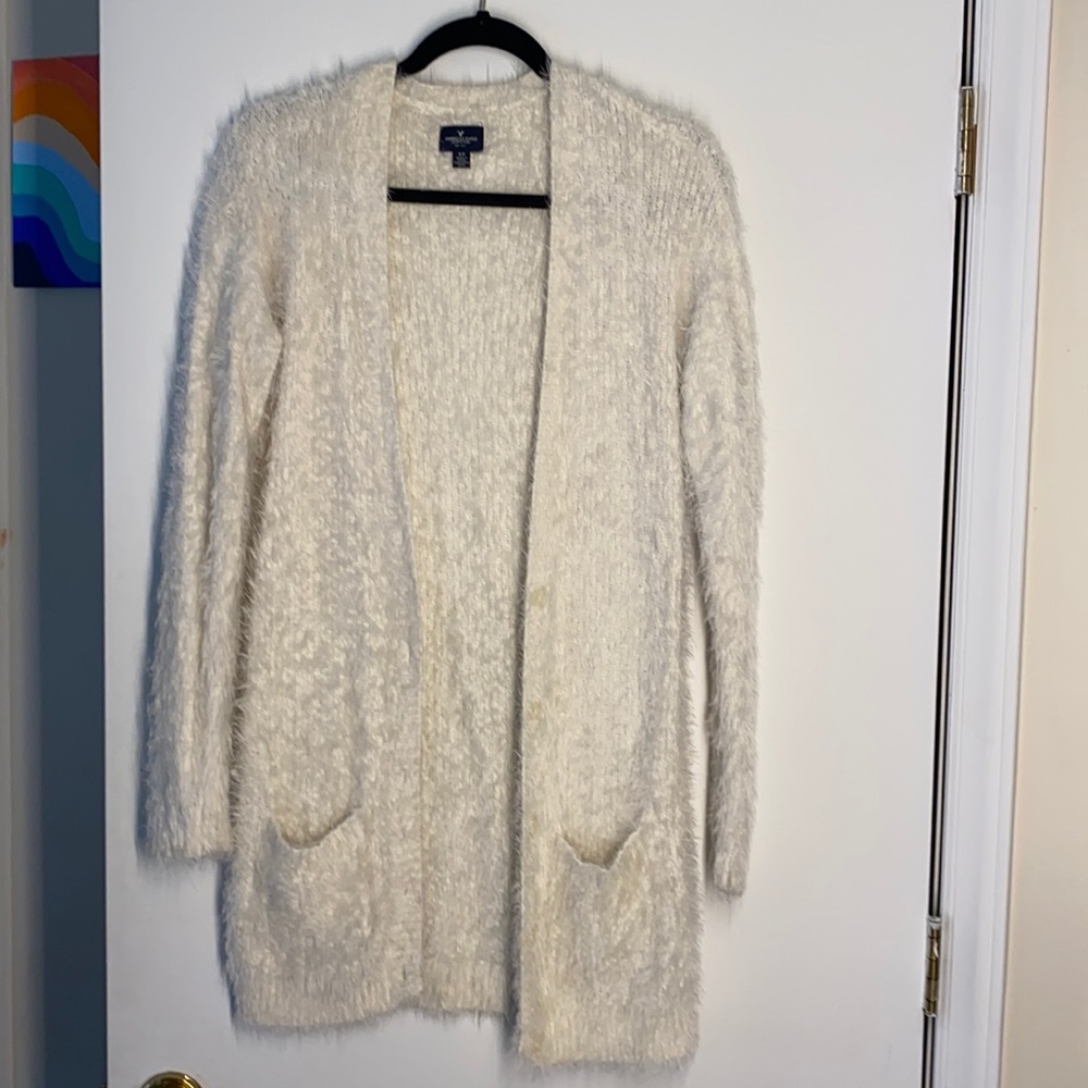 American Eagle white long cardigan